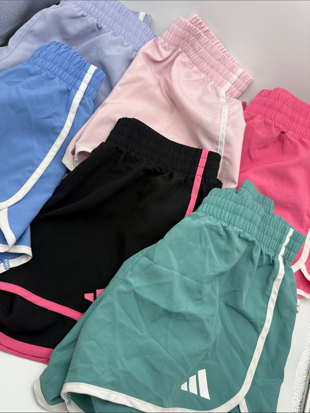 Adidas Girls Size 14 Kids Large Athletic Shorts Lot of 7 - Picture 4 of 16